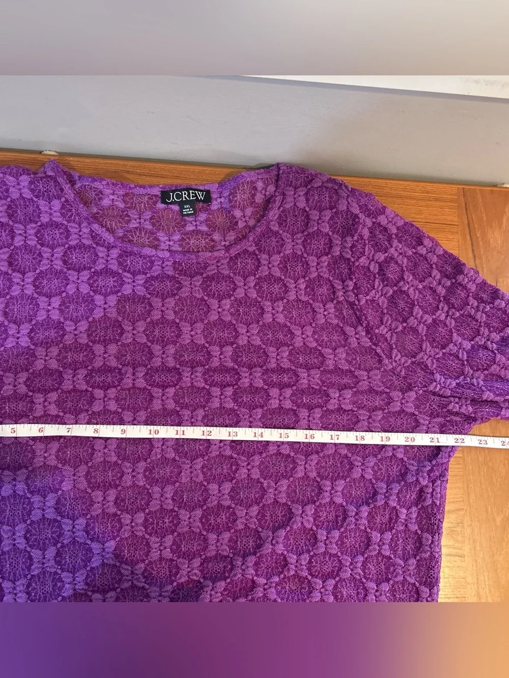 J. Crew Violet Lace Long-Sleeve Top